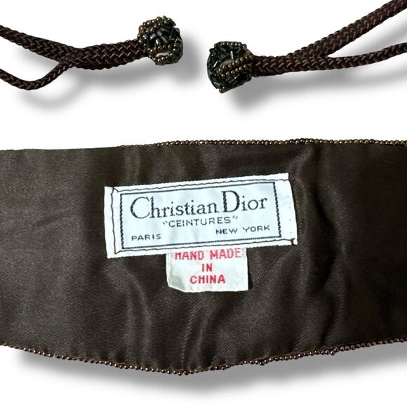 Vintage Christian Dior Ceintures Hand Beaded Belt One Size
